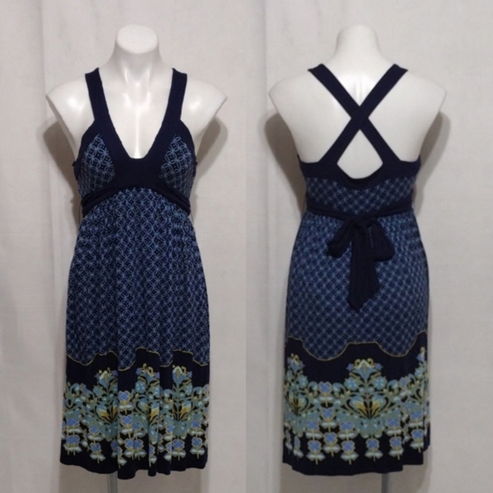 Deletta Anthropologie Resort Boho Halter Empire Waist Dress Medium Romantic Chic